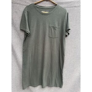 Pact Organic Cotton Tee Shirt Dress Medium Green Knee Length‎ Short Sleeve